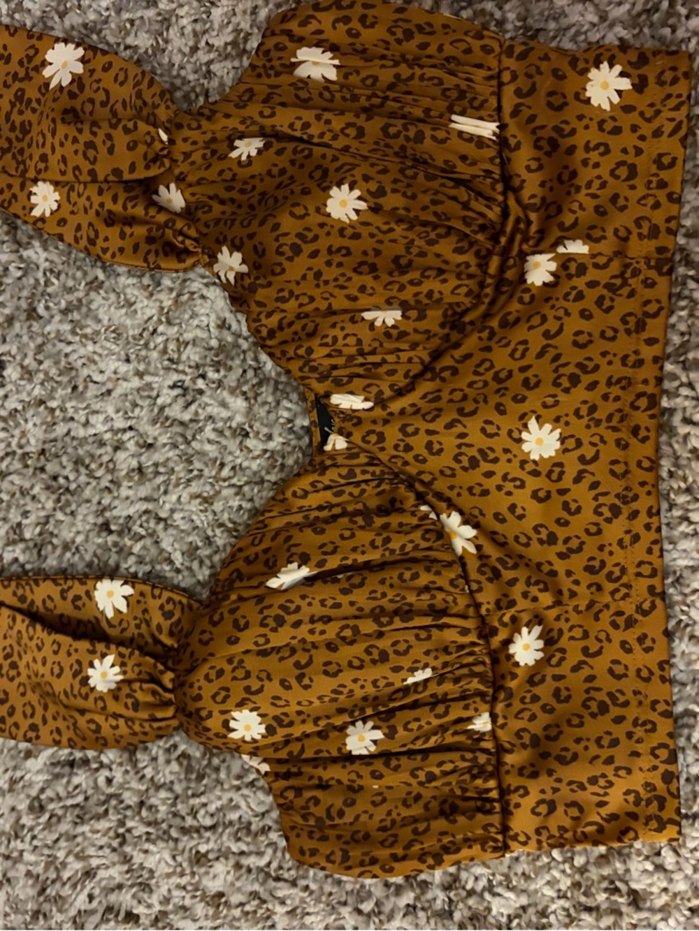For Love And Lemons Floral Leopard Crop Top - Picture 2 of 3